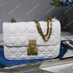 Dior Lambskin DiorAddict Flap Bag White