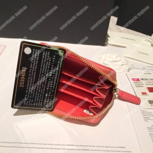 Chanel Classic Zipped Coin Purse Pink - Image 9