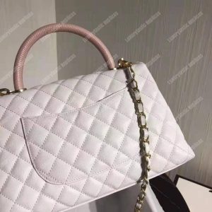 Chanel Flap Bag With Top Handle White - Image 5