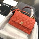 Chanel Flap Bag With Top Handle Orange