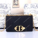 Dior Wavy-Effect 30 Montaigne Bag With Chain Black