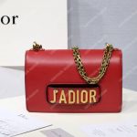 J’Adior Calfskin Flap Bag Red