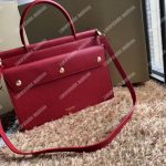 Burberry Small Leather Title Bag With Pocket Detail Red
