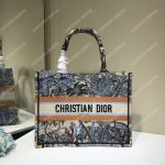Mini Dior Book Tote Bag In Embroidered Canvas Blue Toile De Jouy Tropicalia