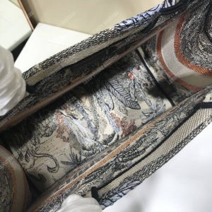 Mini Dior Book Tote Bag In Embroidered Canvas Blue Toile De Jouy Tropicalia - Image 8