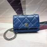 Chanel Wallet On Chain – WOC Lambskin Gold-Toned Metal Blue