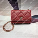 Chanel Wallet On Chain – WOC Lambskin Gold-Toned Metal Burgundy