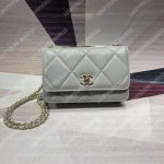 Chanel Wallet On Chain – WOC Lambskin Gold-Toned Metal White