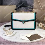BVL Serpenti Diamond Blast Shoulder Bag White Agate/Deep Jade/Black