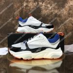 Dior “B22” Sneaker In Blue Technical Knit And Black, Gray And White Calfskin