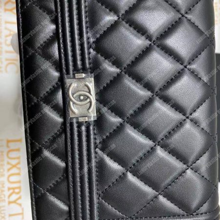 Chanel Le Boy Wallet On Chain – WOC Black Quilted Lambskin Silver-Toned - Image 21