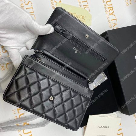 Chanel Le Boy Wallet On Chain – WOC Black Quilted Lambskin Silver-Toned - Image 15