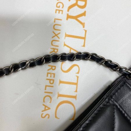 Chanel Le Boy Wallet On Chain – WOC Black Quilted Lambskin Silver-Toned - Image 14