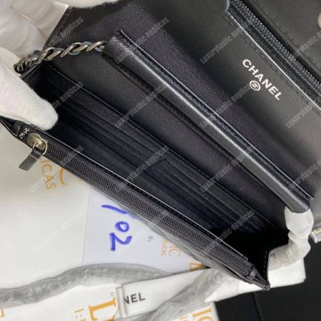 Chanel Le Boy Wallet On Chain – WOC Black Quilted Lambskin Silver-Toned - Image 12