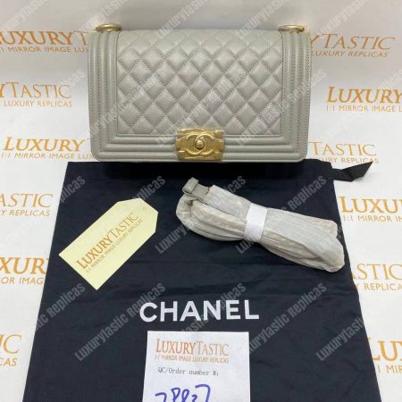 Chanel Boy Medium Handbag Grey - Image 9