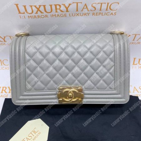 Chanel Boy Medium Handbag Grey - Image 12