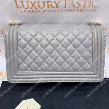 Chanel Boy Medium Handbag Grey - Image 13