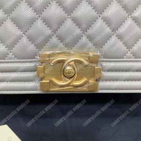 Chanel Boy Medium Handbag Grey - Image 14