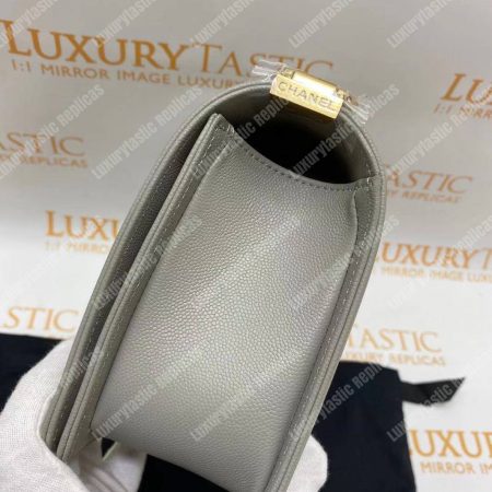 Chanel Boy Medium Handbag Grey - Image 15
