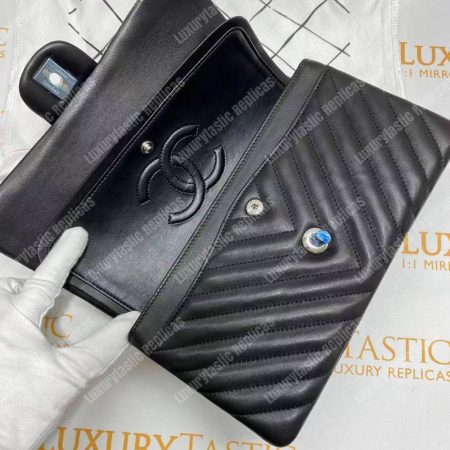 Chanel Classic Medium Handbag Black - Image 13