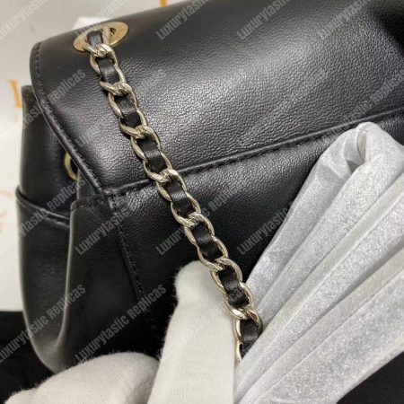 Chanel Lambskin Gold-Tone Metal Backpack Black - Image 12