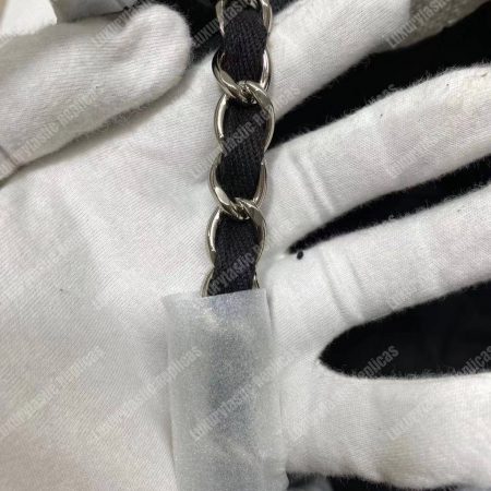 Chanel Deauville Fabric Tote White/Black - Image 17