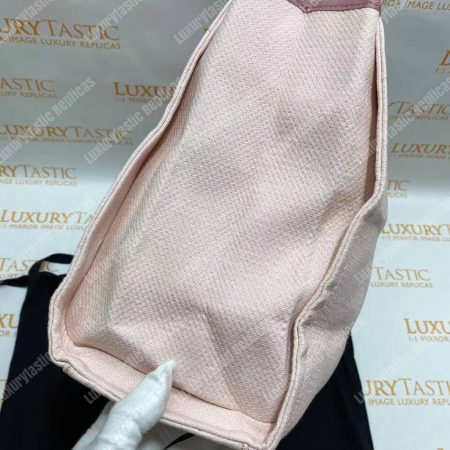 Chanel Deauville Fabric Tote Rose Pink/White - Image 14