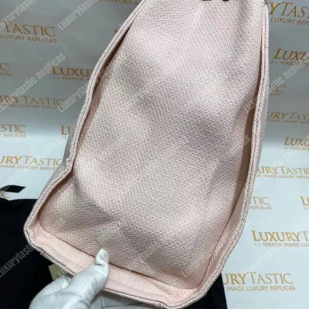 Chanel Deauville Fabric Tote Rose Pink/White - Image 15