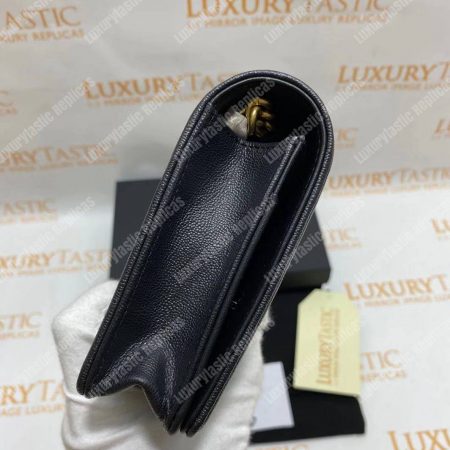 Chanel Le Boy Wallet On Chain – WOC Grained Calfskin Gold-Toned Black - Image 13