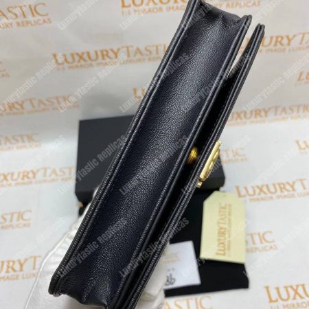 Chanel Le Boy Wallet On Chain – WOC Grained Calfskin Gold-Toned Black - Image 15