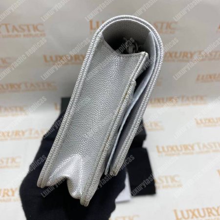 Chanel Le Boy Wallet On Chain – WOC White Caviar Silver-Toned - Image 14