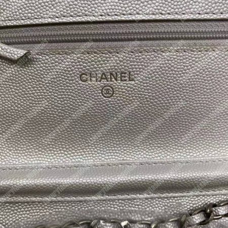 Chanel Le Boy Wallet On Chain – WOC White Caviar Silver-Toned - Image 18