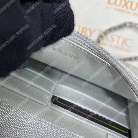 Chanel Le Boy Wallet On Chain – WOC White Caviar Silver-Toned - Image 21