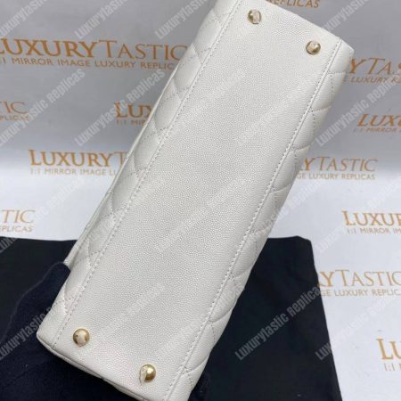 Chanel Flap Bag With Top Handle White - Image 16