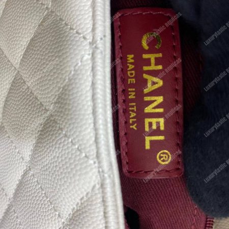 Chanel Flap Bag With Top Handle White - Image 20