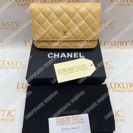 Chanel Wallet On Chain – WOC Quilted Lambskin Beige Gold-Toned - Image 19