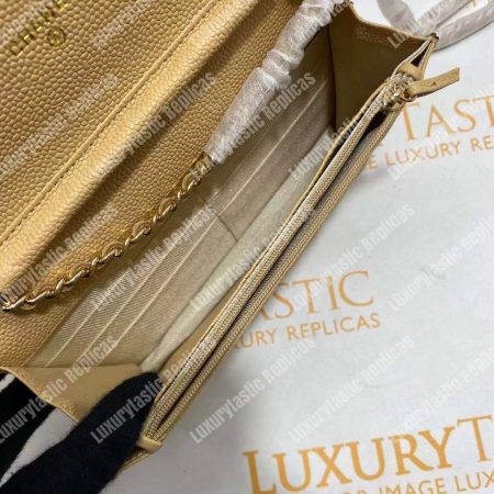 Chanel Wallet On Chain – WOC Quilted Lambskin Beige Gold-Toned - Image 16