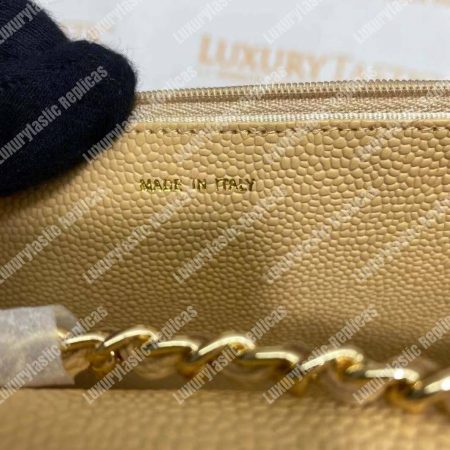 Chanel Wallet On Chain – WOC Quilted Lambskin Beige Gold-Toned - Image 17