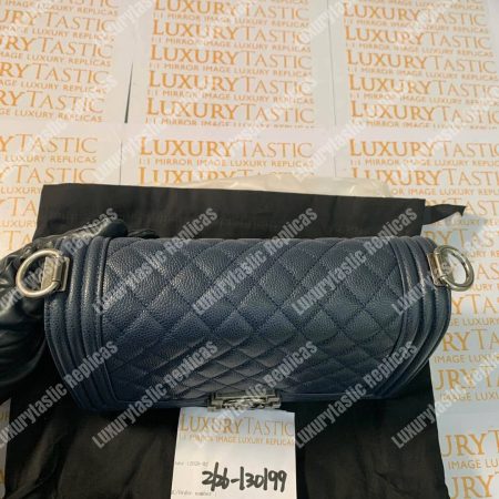 Chanel Boy Medium Handbag Blue - Image 20