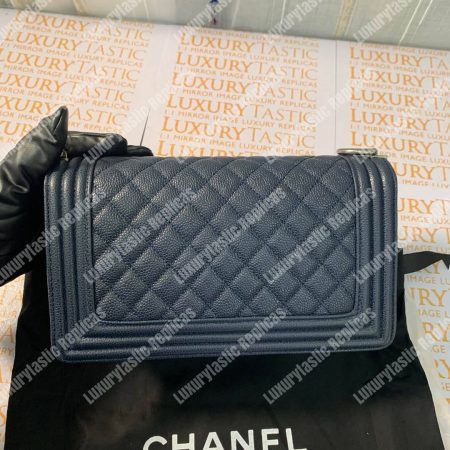 Chanel Boy Medium Handbag Blue - Image 19