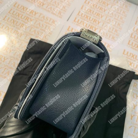 Chanel Boy Medium Handbag Blue - Image 18