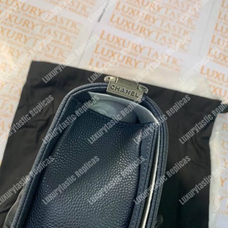 Chanel Boy Medium Handbag Blue - Image 15