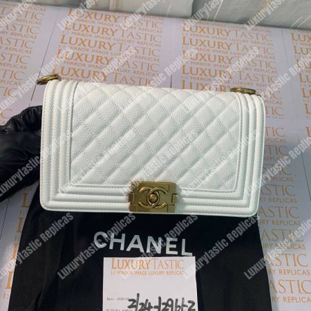 Chanel Boy Medium Handbag White - Image 8