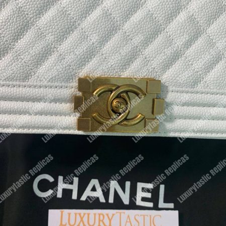 Chanel Boy Medium Handbag White - Image 19