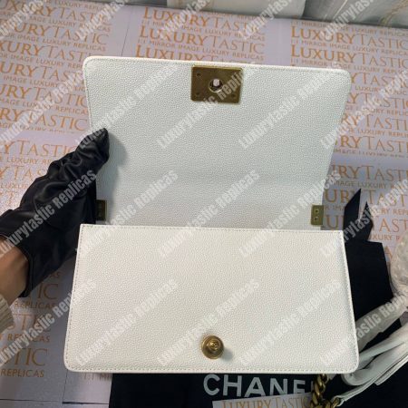 Chanel Boy Medium Handbag White - Image 13