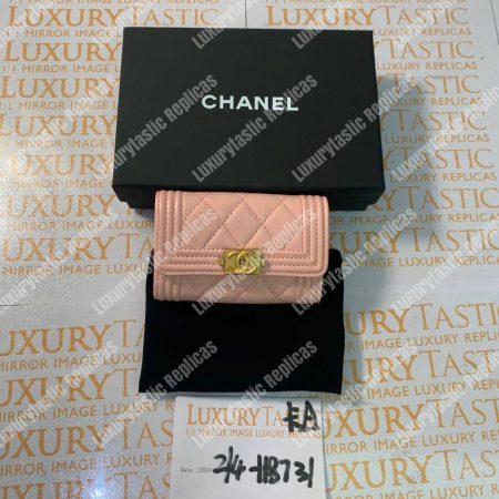 Chanel Boy Small Flap Wallet Pink - Image 17