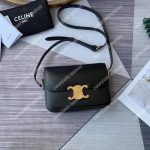 Celine Teen Triomphe Bag In Shiny Calfskin Black