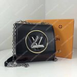 LV Pochette Twist Monogram Vernis Patent Leather Amarante