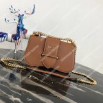 Prada Sidonie Leather Shoulder Bag Brown