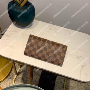 LV Sarah Wallet Damier Ebine Rose Ballerine Pink - Image 3